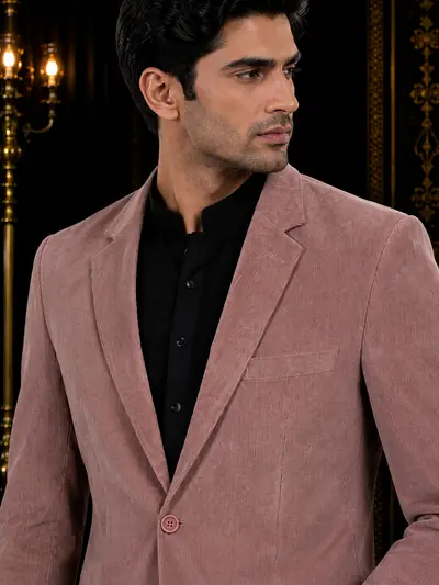 Classic Onion Pink Corduroy Coat view 2