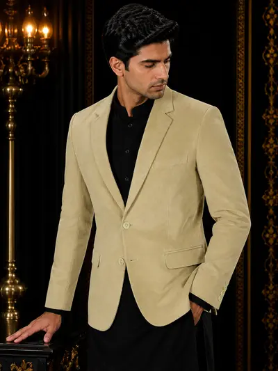 Classic Beige Corduroy Coat