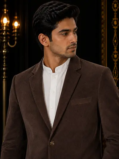 Rich Chocolate Corduroy Coat view 2
