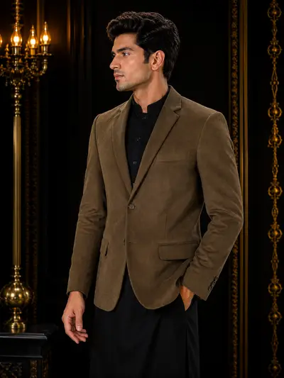 Classic Mocha Corduroy Coat view 3