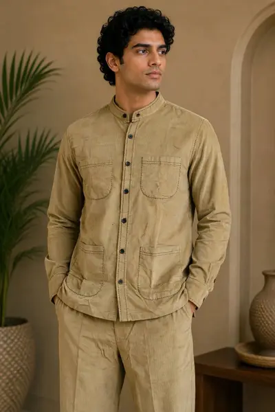Khaki Corduroy Co-Ord Set