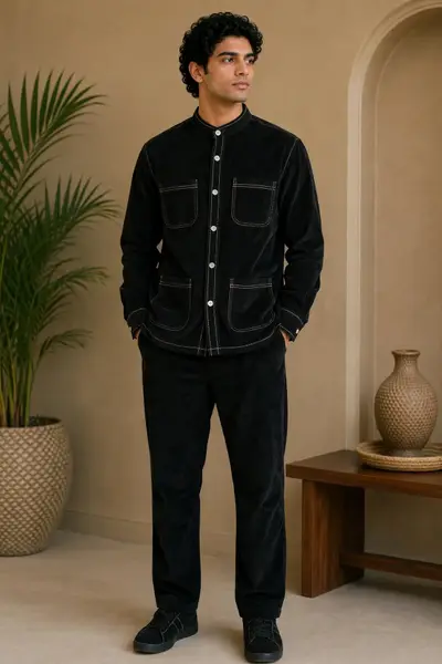 Black Corduroy Co-Ord Set