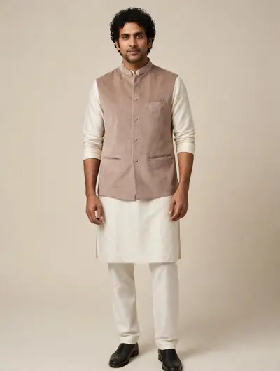 Corduroy Waistcoat - Taupe Beige