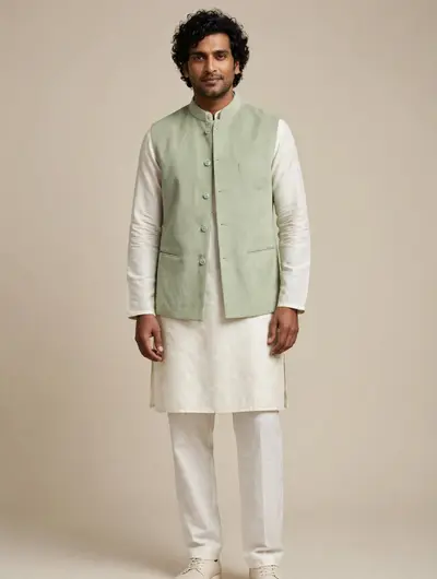 Corduroy Waistcoat - Sage Green