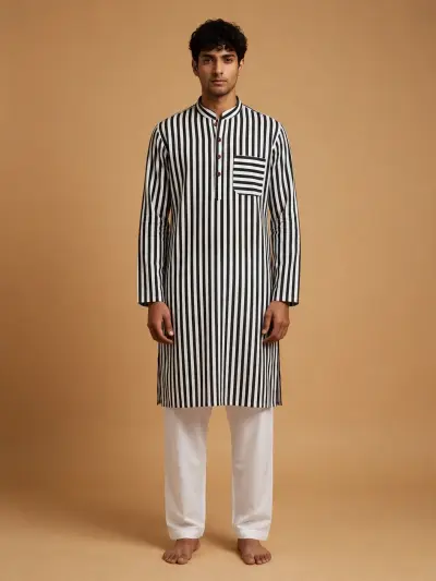 Print Kurta - Bold Vertical Stripe