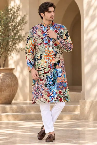 Japanese Print Kurta - Urdu Multicolor