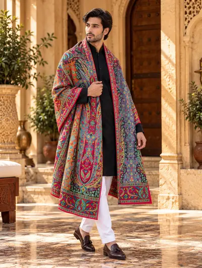 Shawl - Rainbow Royal Boteh