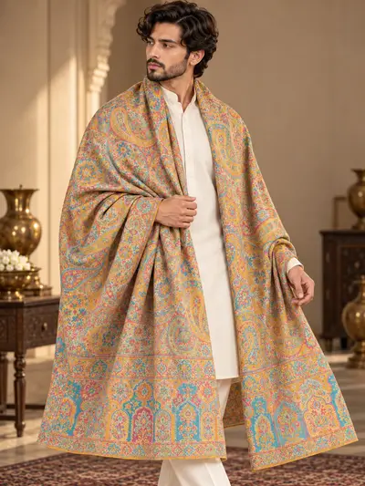 Shawl-Sunshine Lime Coral